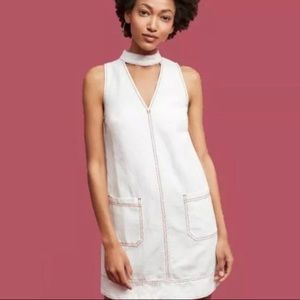 Anthropologie Holding Horses White Denim Dress